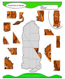 Puzzle Kes Yapıştır Çalışma Sayfaları